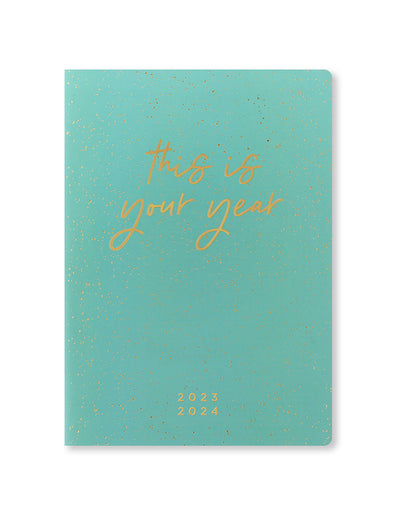 Inspire A5 Week to View Diary 2023-2024 - Multilanguage - Green - Letts of London#colour_green