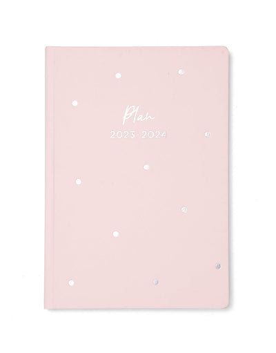 Dots A5 Week to View Diary 2023-2024 - Multilanguage - Powder Pink - Letts of London#colour_powder-pink