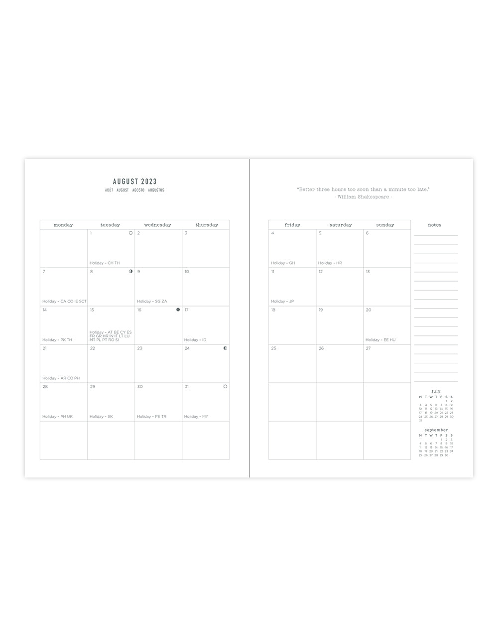 Dots A6 Week to View Diary 2023-2024 - Multilanguage - Silver Grey - Letts of London#colour_silver-grey