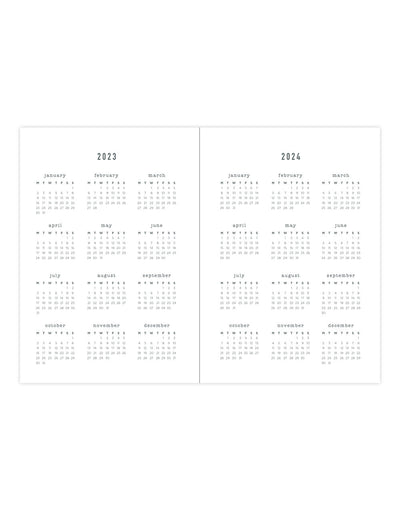 Eco Writers Words A6 Day to a Page Diary with Appointments 2023-2024 - Multilanguage - Black - Letts of London#colour_black