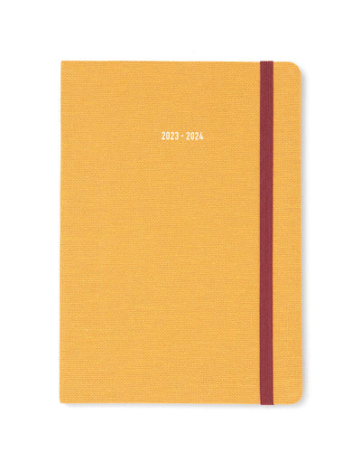 Raw A5 Week to View Diary 2023-2024 - Multilanguage - Mustard - Letts of London#colour_mustard