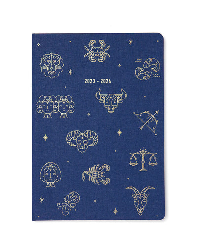 Zodiac A5 Week to View Diary 2023-2024 - Multilanguage - Midnight - Letts of London#colour_midnight