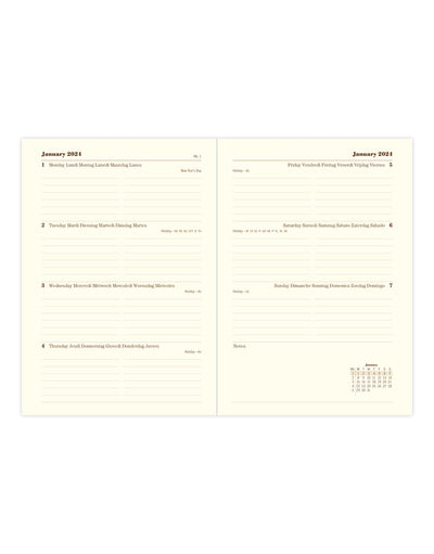 Sovereign A5 Week to View Diary 2024 - Multilanguage#colour_black