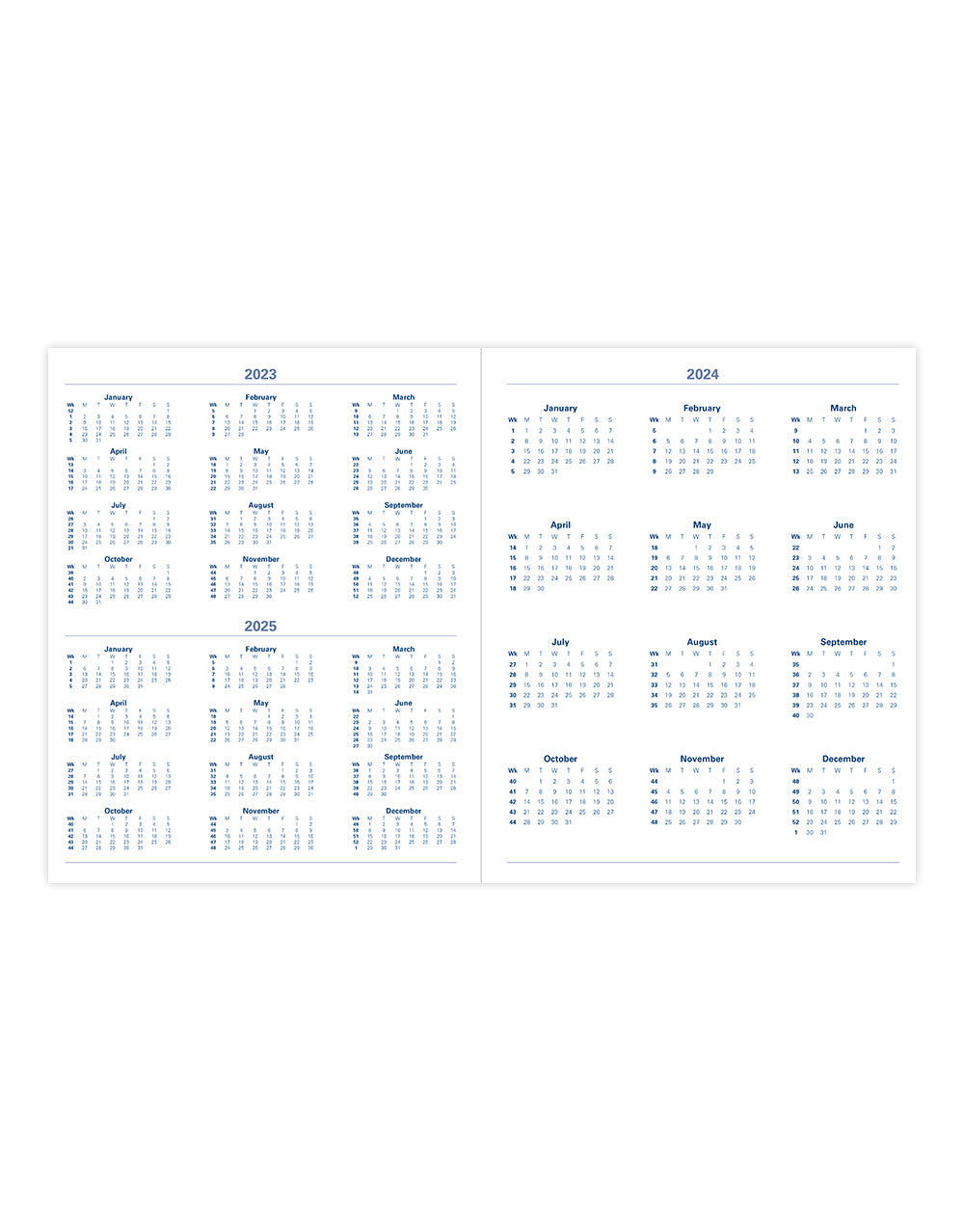 Milano Quarto Vertical Week to View Diary with Appointments 2024 - Multilanguage#colour_blue
