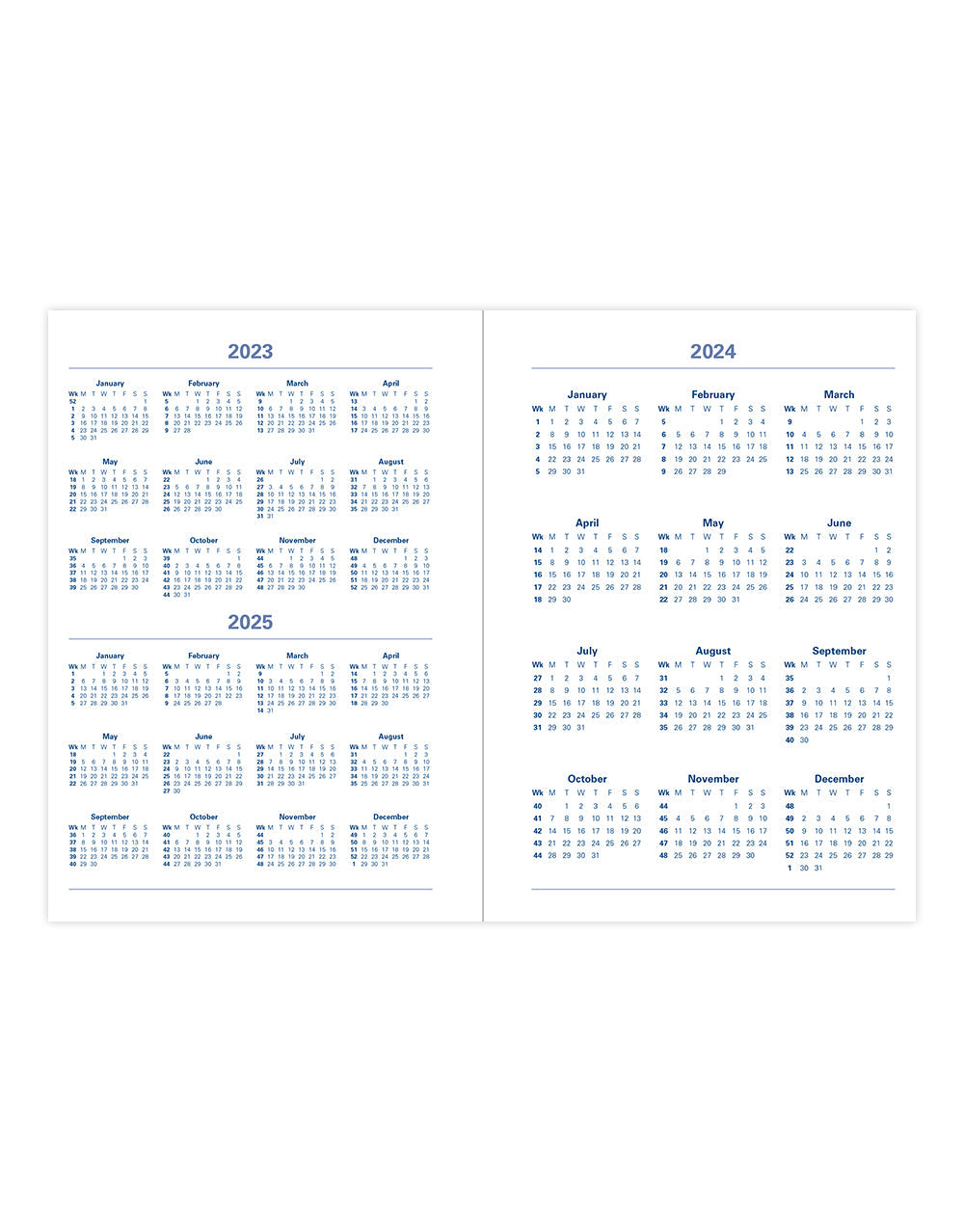 Memo A6 Week to View Diary 2024 - Multilanguage#colour_blue