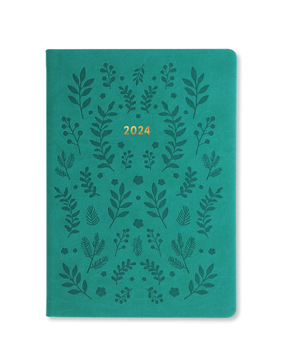 Woodland A5 Week to View Diary 2024 - Multilanguage#colour_green