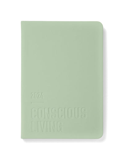 Conscious A5 Day to a Page Diary with Appointments 2024 - Multilanguage#colour_sage
