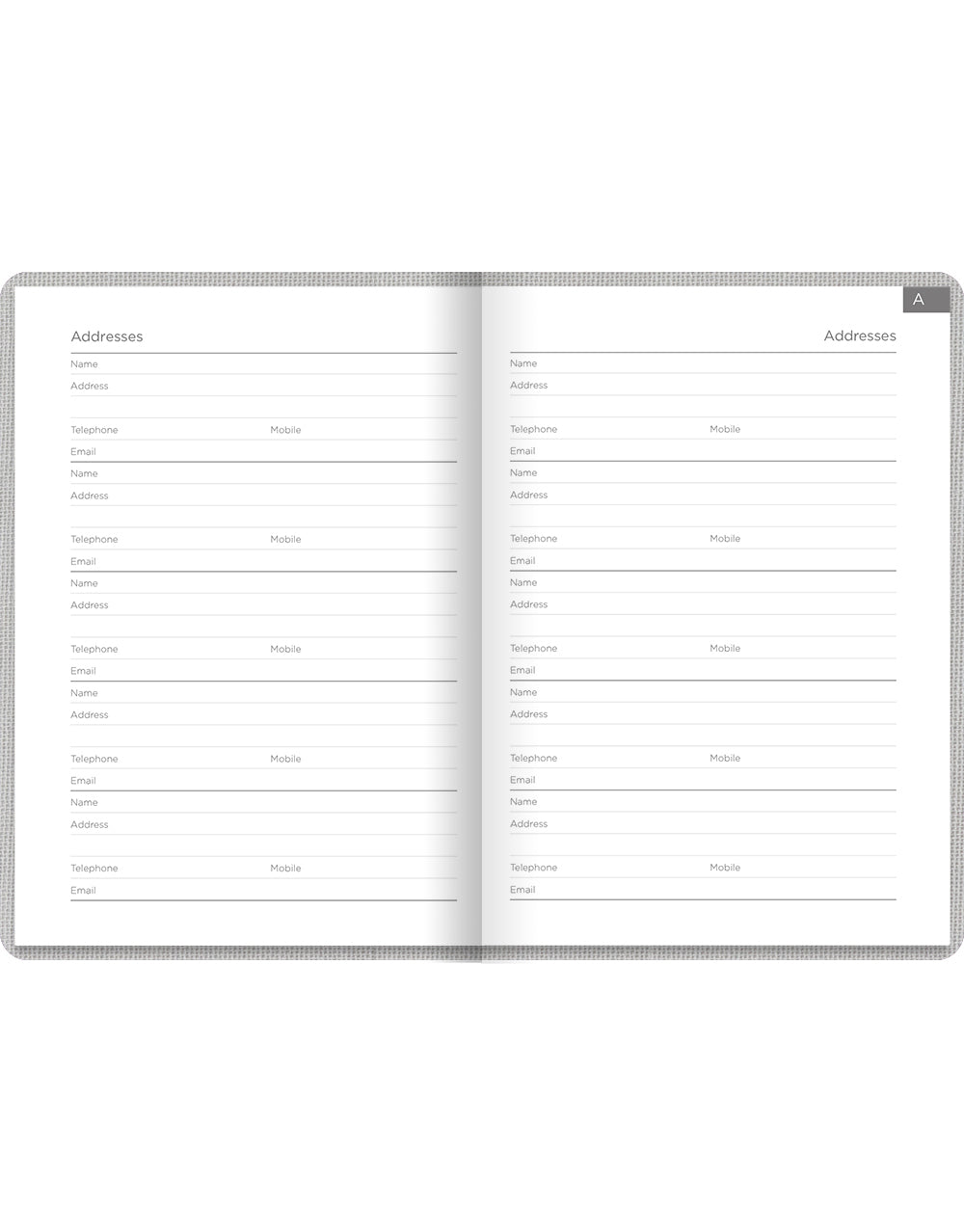 Raw A6 Address Book - Grey - Letts of London#colour_grey