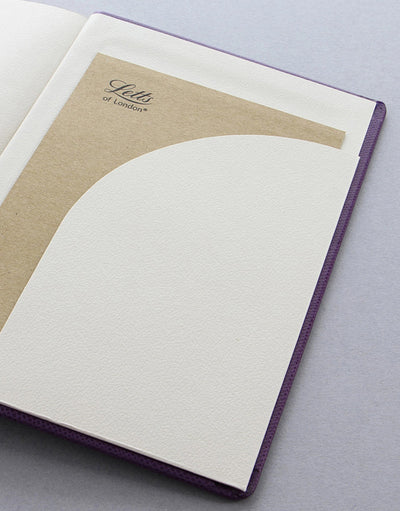 Letts Legacy Book Dotted Notebook Purple Inside Pocket#colour_purple