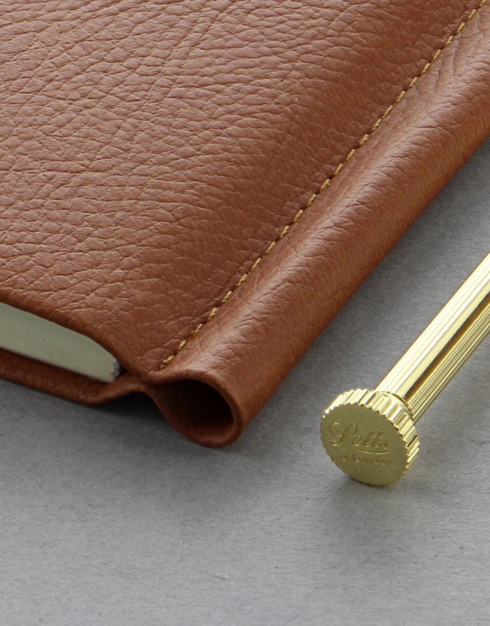 Origins Slim Pocket Ruled Notebook Tan with Pen#colour_tan
