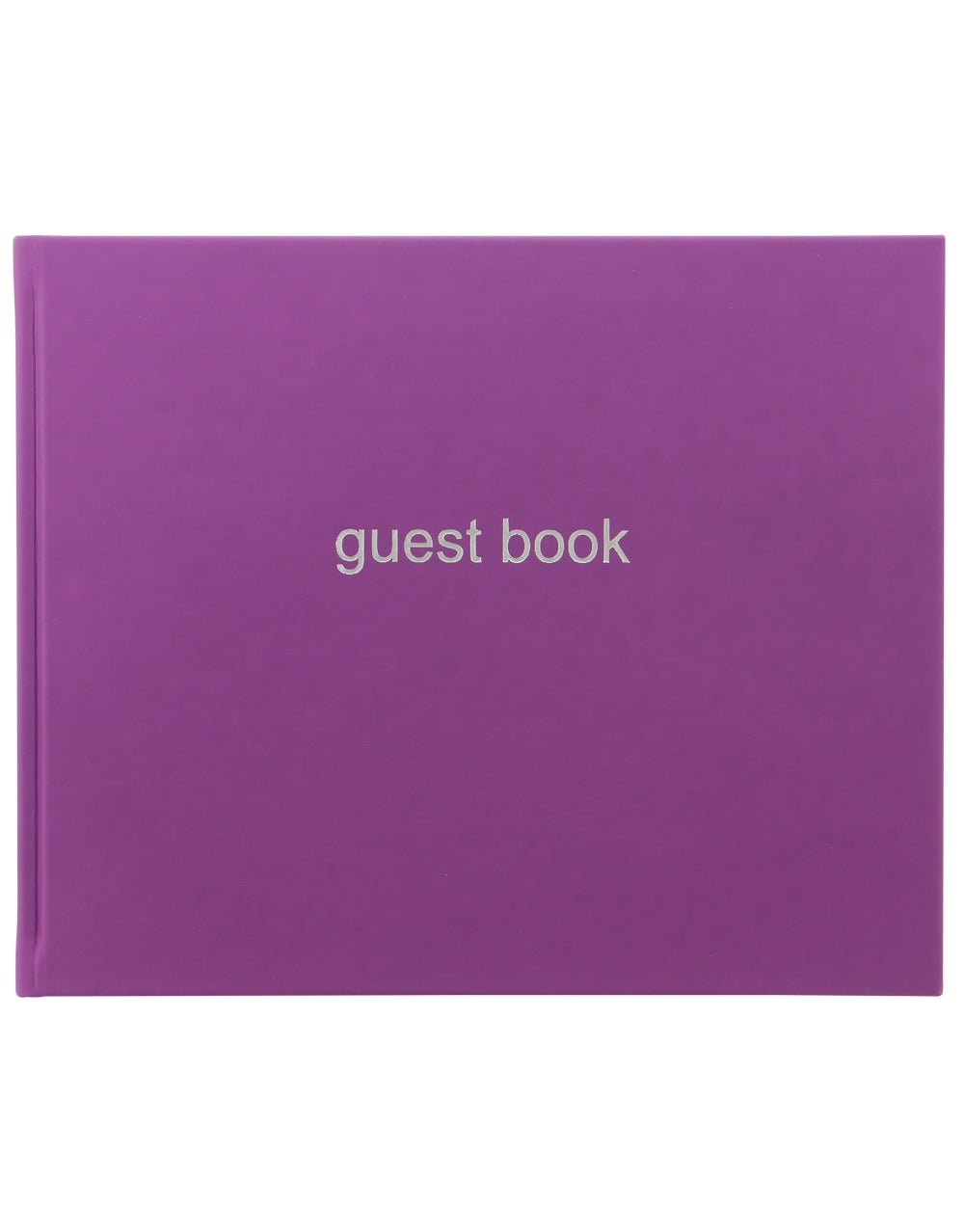 Dazzle Quarto Landscape Ruled Guest Book Purple#colour_purple