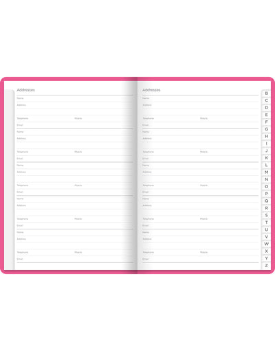 Dazzle A5 Address Book Pink - Inside#colour_pink