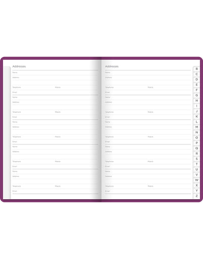 Dazzle A5 Address Book Purple - Inside#colour_purple