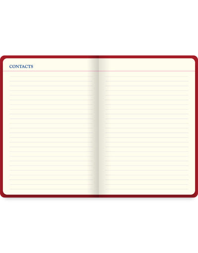 Icon A5 5 year Diary Red Contact Pages#colour_red