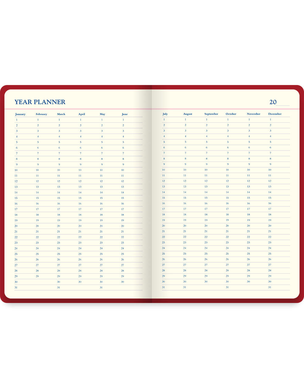Icon A5 5 year Diary Red Year Planner#colour_red