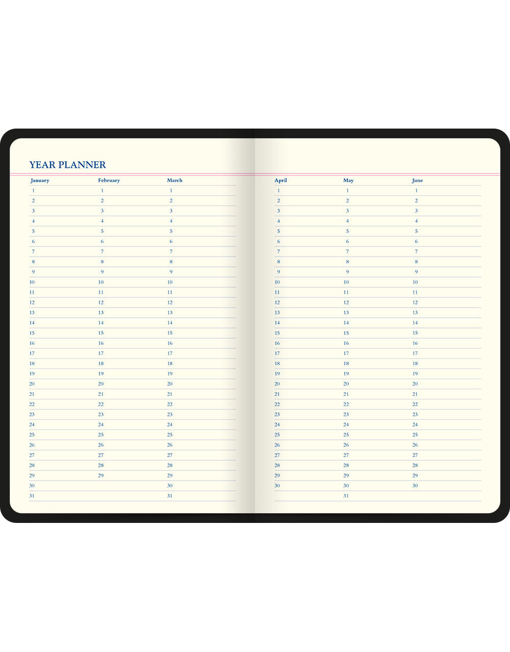 Icon Book Perpetual Diary Black Year Planner#colour_black