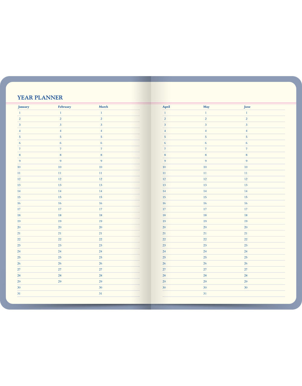Icon Book Perpetual Diary Blue Year Planner#colour_blue