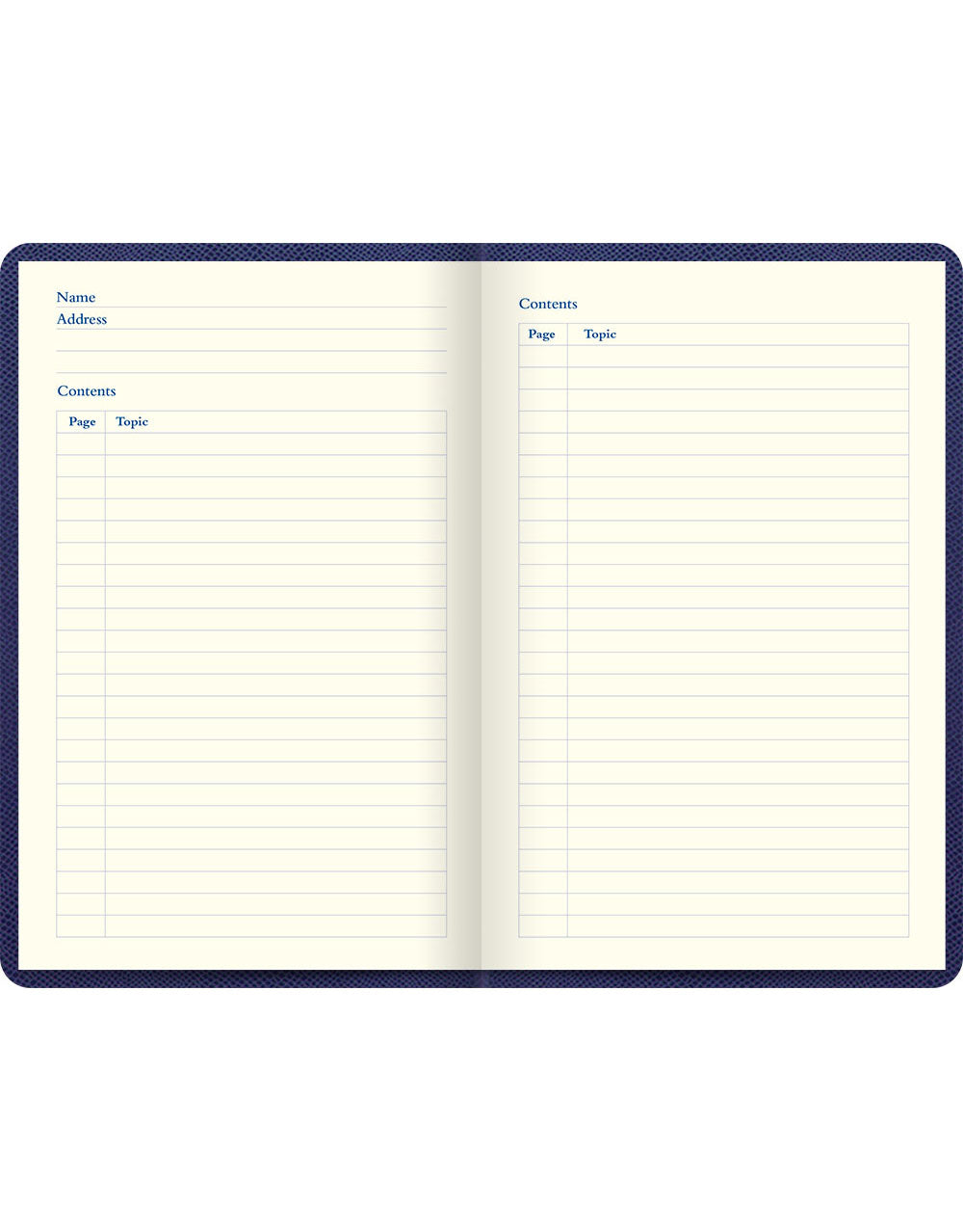 Legacy Book Ruled Notebook Blue Contents Pages#colour_blue