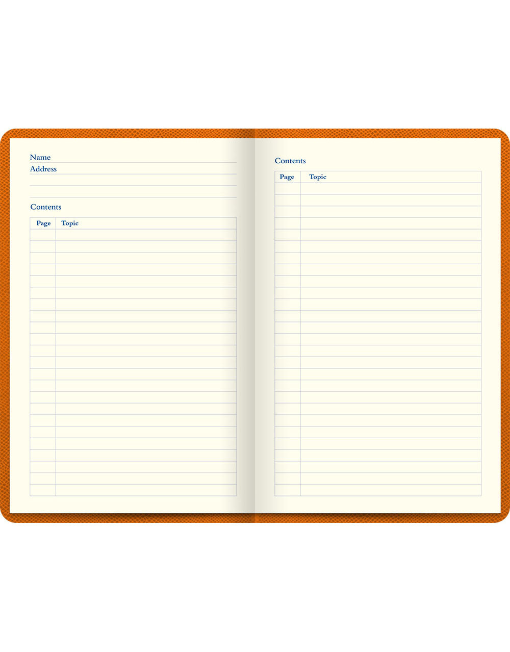 Legacy Book Ruled Notebook Orange Contents Pages#colour_orange