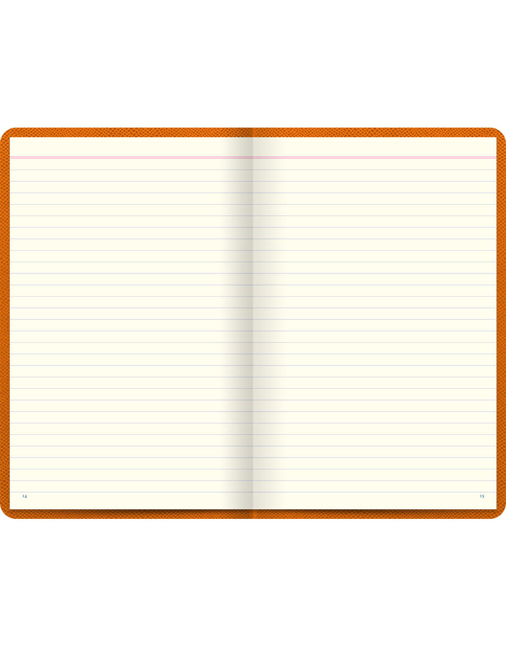 Legacy Book Ruled Notebook Orange - Inside#colour_orange
