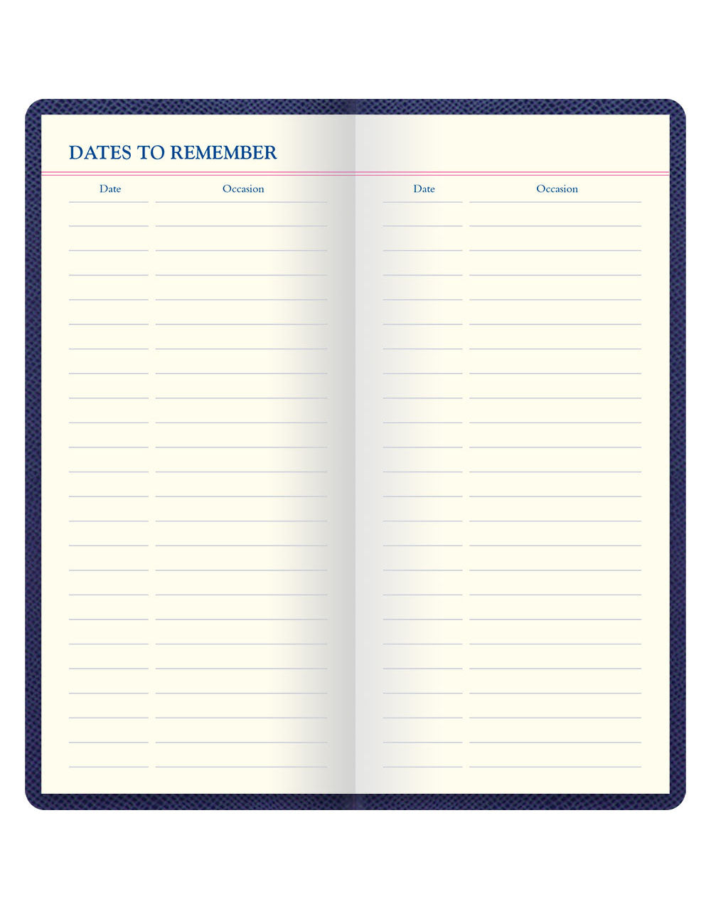 Legacy Slim Pocket Travel Journal Blue Dates to Remember#colour_blue