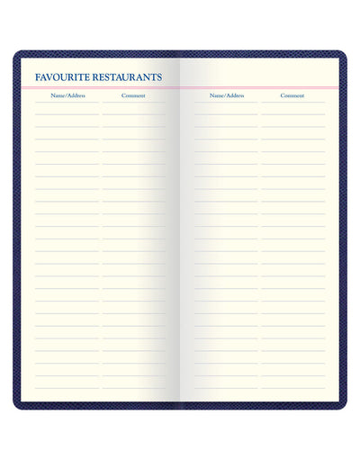 Legacy Slim Pocket Travel Journal Blue Favourite Restaurants#colour_blue