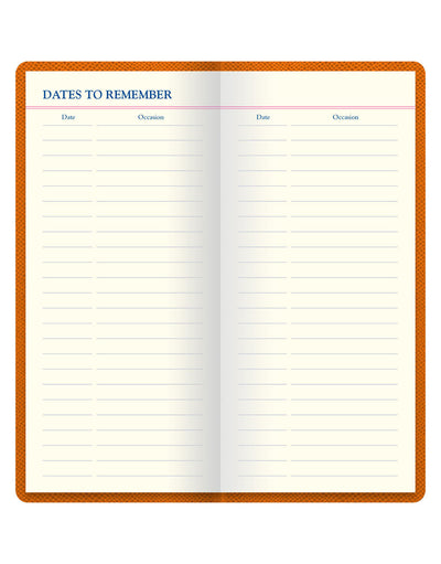 Legacy Slim Pocket Travel Journal Orange Dates to Remember#colour_orange