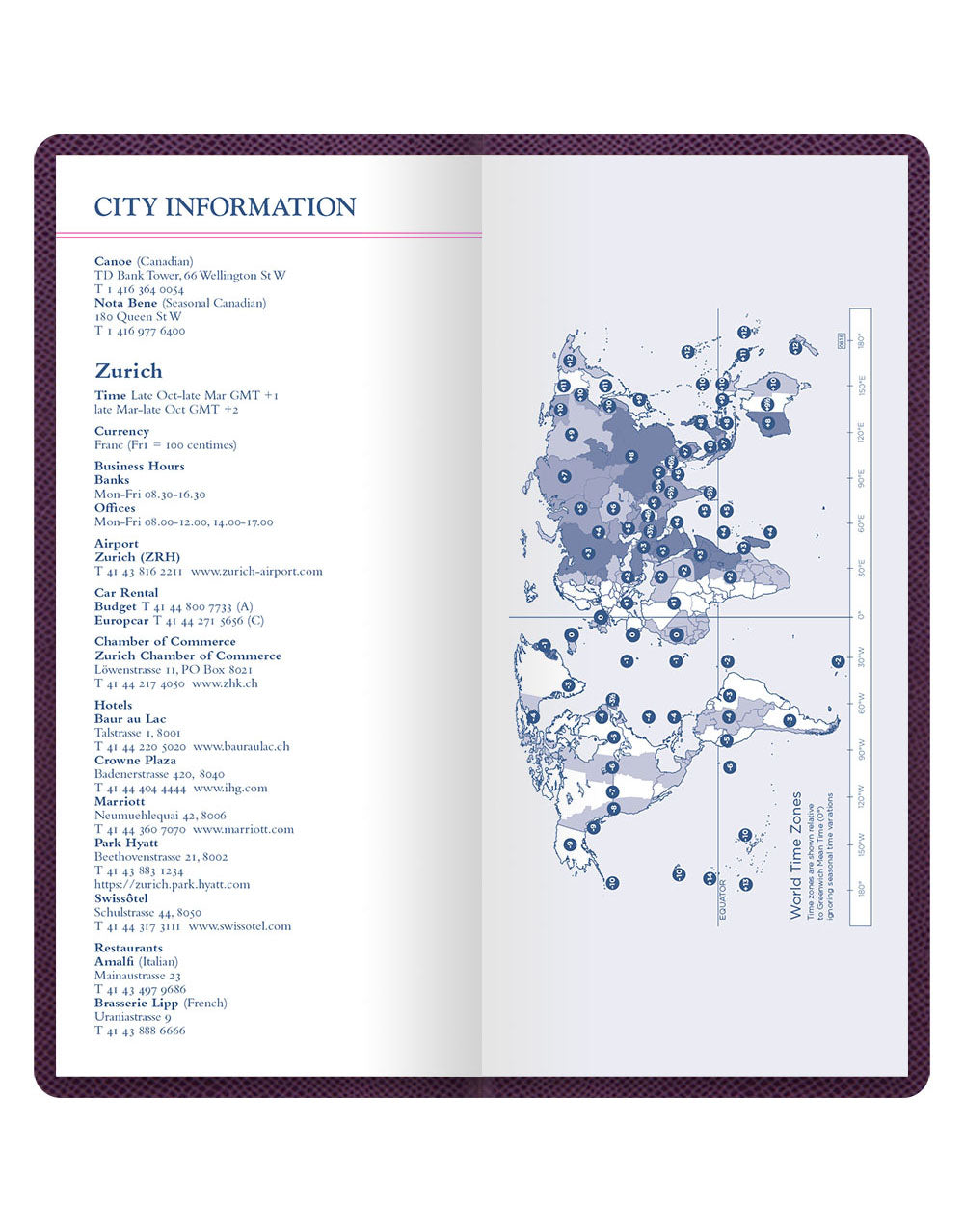 Legacy Slim Pocket Travel Journal Purple City Info and Map#colour_purple