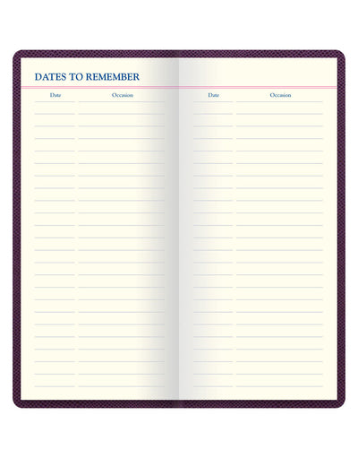 Legacy Slim Pocket Travel Journal Purple Dates to Remember#colour_purple