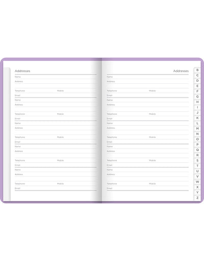 Pastel A6 Address Book Lilac#colour_lilac